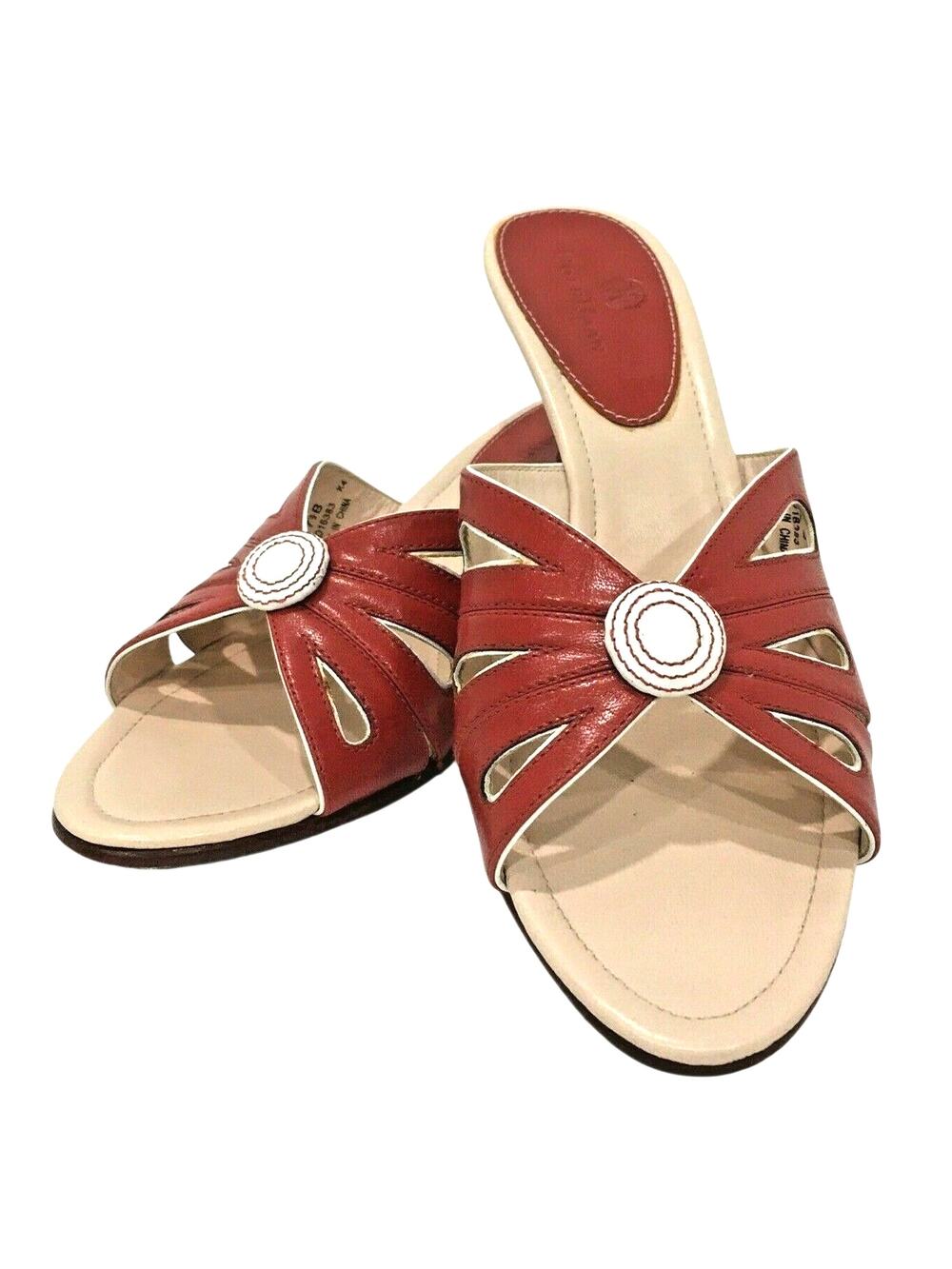 Cole Haan 7.5B red wedge heel slides sandals shoes
